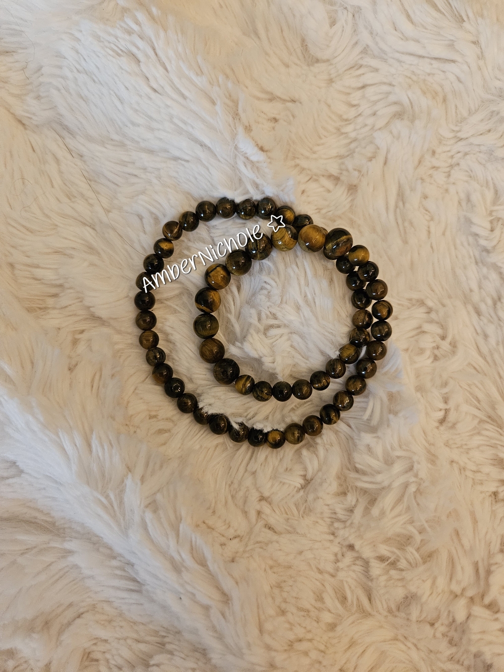 Double Wrap☆Tiger Eye Beaded Stretch Bracelet